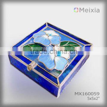 MX1600059 stained glass flower jewelry boxe