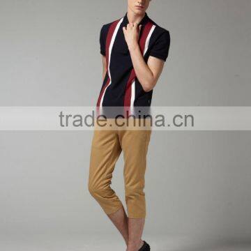Vertical Striped Mens Polo Shirt / 60 % Cotton 40% Polyester Polo Shirt / Design Color Combination Polo T Shirt photo-2