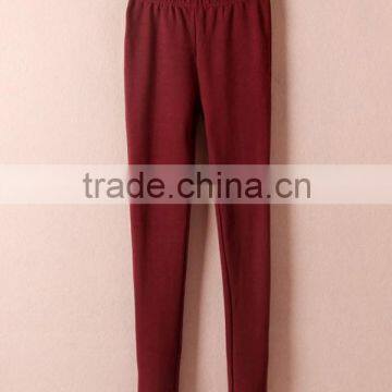 Basic Style Elastic Waist Woman Soft Cotton Red Rose Leggings