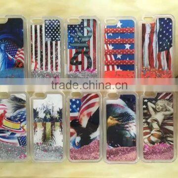 USA UK Flag Liquid Glitter Stars Bling Moving Latest Design TPU Case Cover For iPhone & Samsung
