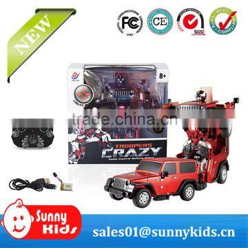 4 Channel Car Transform Robot RC Toy Car With Light for children