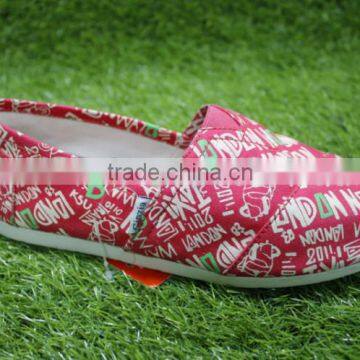 Fashion red printing shoes the canvas shoes