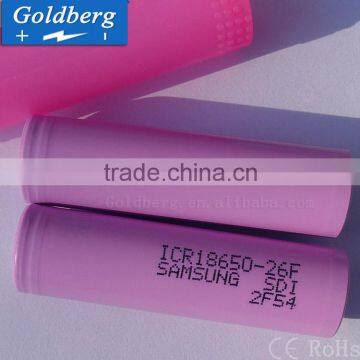 Rechargeable 18650 lithium battery samsung icr18650-26f 3.7v 2600mah rechargeable cells use for musical instrument
