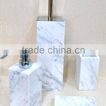 high quality elegant pure white marble bathroom accessories set