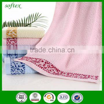 100% Cotton Jacquard Towel,honeycomb Leopard Border Jacquard Towel photo-2
