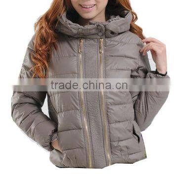 2014 Women Winter Down Jacket With Double Zipper