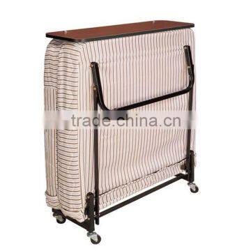 Metal Folding Bed With Wheels Convenient Hotel Extra Bed