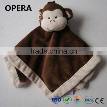 brown animal monkey head plush comforter blanket