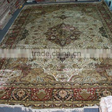 new pattern!persian double knots hand knotted silk rug handmade silk carpet