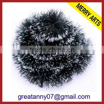 Hot sale high quality 2015 wholesale black christmas tinsel garland with snow