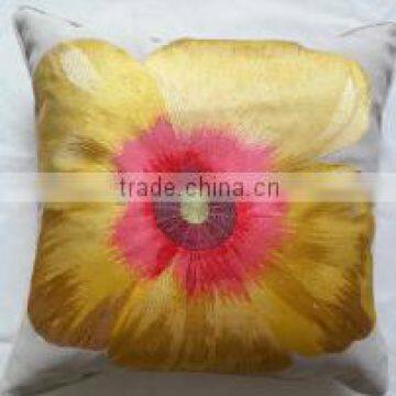 Big Flower Embroidery Cushion, Decoration Cushion, Big Flower Design