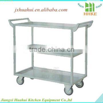 3 Layers Wheeled Movable Restaurant Hotel Usage Rolling Supermarket Stainless Steel Food Service Trolley Cart