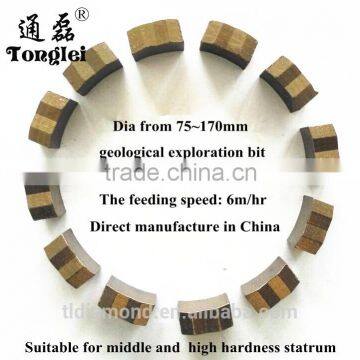 2015 New Type DIA 75mm Diamond Drill Bit segment for stone Cutting