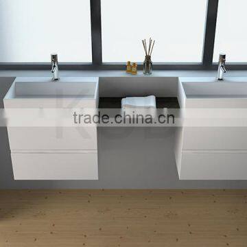 CK2009 resin bathroom set wall hung White Stone Sink handmade sink