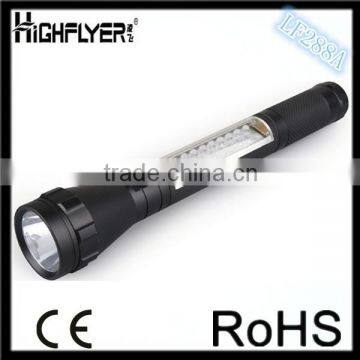 Aluminum work flashlight with laser red signal light