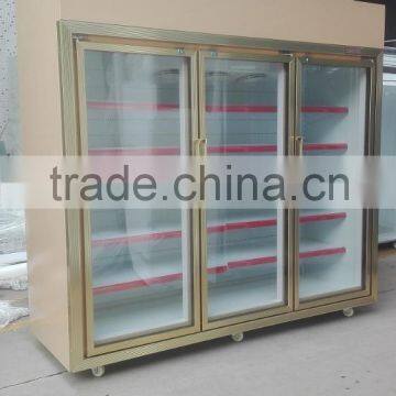 supermarket glass door freezer and cooler 3doors