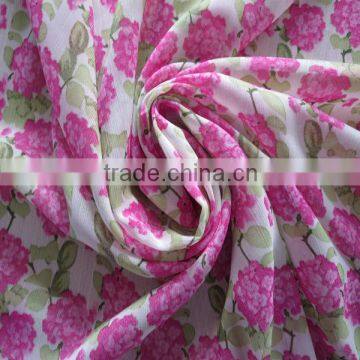 fashinal polyester printed floral chiffon fabric for dress