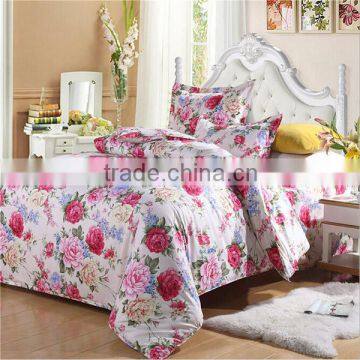 2015 fashion rose flower comfortable chinese 100% natural cotton bedding set