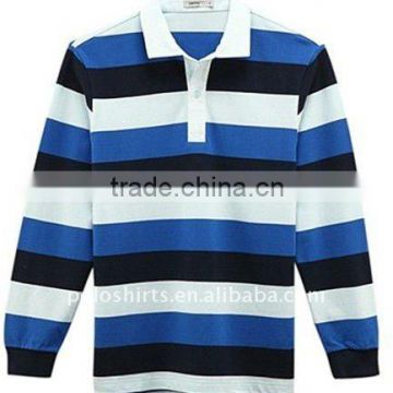 Men's yarn-dyed stripe cotton polo shirts