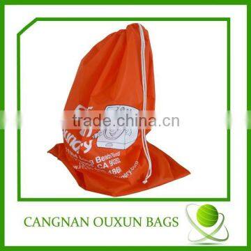 Large polyester waterproof drawstring laundry bag