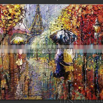 Handmade oil painting paris scenery canvas oil painting