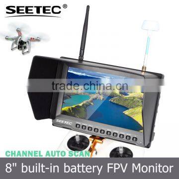 High resolution 800x480 compable with 5.8GHz transmitters 8" dual 32 channels receiver dji phantom drone