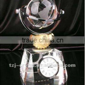 Fashion Art-Crystal Clock trophy souvenirs,Home decorative crystal crafts,Business gift