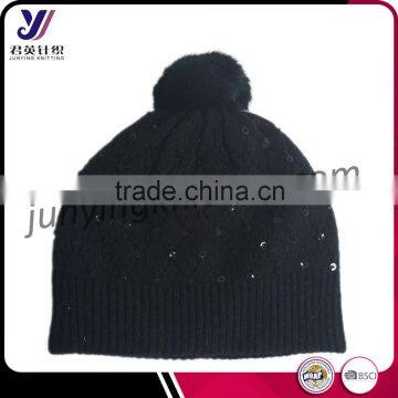 Fashion wool felt knitted beanie hats with pom pom wholesale captain hats factory sales(Accept custom)