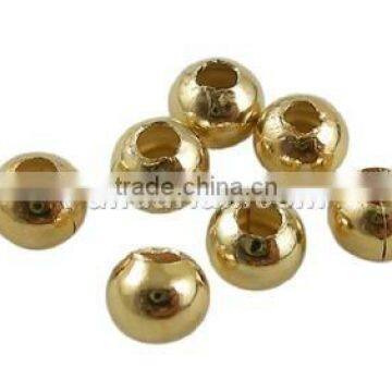 Spacer Beads, Copper, Round, Golden Color, about 3mm in diameter, hole: 1mm (EC400-1G)