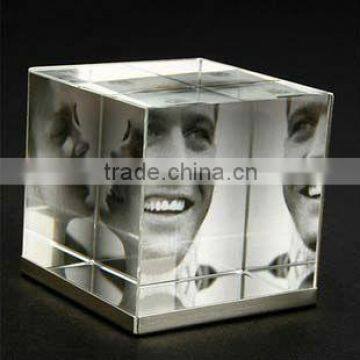 Decoration Wedding Glass Rahmen Insert Three Picture Crystal Photo Frame