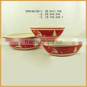 glazed ceramic christmas flower pot