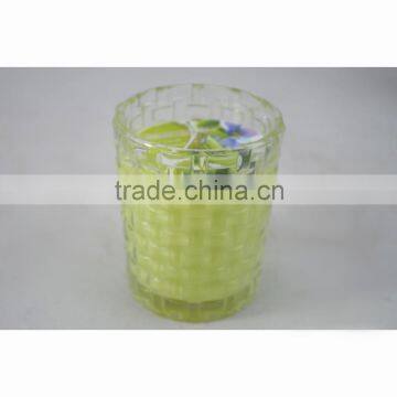 lemon fragrance 3% scented colored glass candle size 80mm *100mm