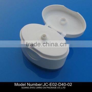 diameter 40mm plastic flip top cap for oval tube