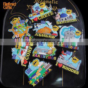 Crete Beach PVC Rubber Magnets Soft 3D Fridge Magnets OEM Menufacture ECO-friendly