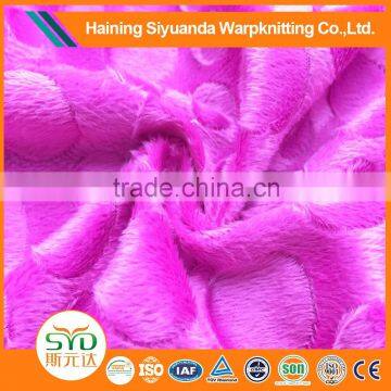 Top grade unique pink faux fur fabric for home textile