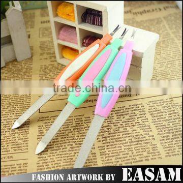 New arrival two way use nail art file,nail art file and nail cuticle pusher