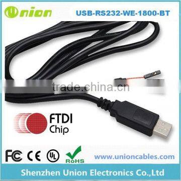 CABLE, USB/RS232 CONV, WIRE-END, 5V 1.8M Part # FTDI USB-RS232-WE-1800-BT_5.0