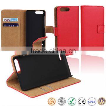 Book Style Real Cow Leather Mobile Phone Case for HUAWEI P7 Mini