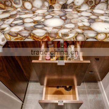 Natural Agate Stone Polished Slab Agate Stone/ White Agate Tile for Counter Beautiful Decoration photo-2