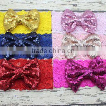 Kids Baby Girl Toddler Lovely Lace Bowknot Headband, Newborn Baby Lace Headbands