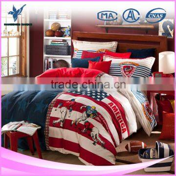 2016 China Wholesale Kids Football Player Printed 100% Cotton Bedding Sets