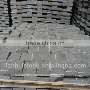 Mongolia black basalt stone mosaic tile with mesh-back