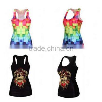 Tops Stretch Vest Gothic Tank Colorful Sleeveless Womens Tees Blouses