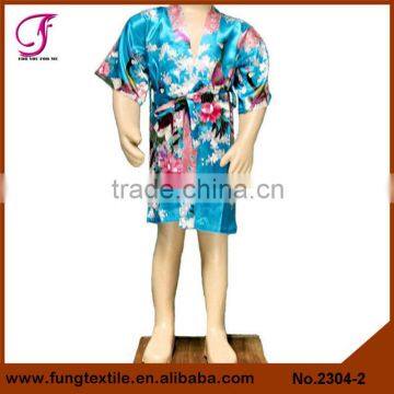 2304 Wholesale Children Peacock Pattern Silk Satin Robe