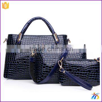 2015 fashion stone pattern pu leather set handbag wholesale spain leather bags