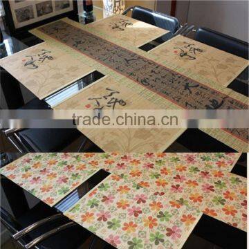 wholesale flower printed bamboo table mat desk protection mat