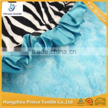 Zebra With Teal Blue Ruffled 10pcs MOQ Baby Blanket                        
                                                Quality Choice