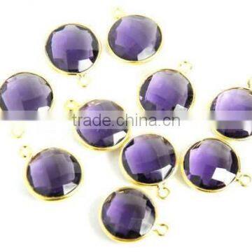 The Gopali Jewellers Amethyst Hydro Bezel Set Gemstone Connector Handmade Station Connectors