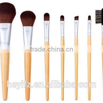 Hot Selling Synthetic Hair Travelling Eco-friendly 7PCS Wooden Handle Cruelty Free Makeup Brush Set