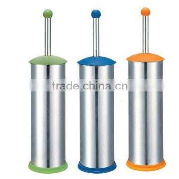 Metal toilet brush holder with colorful lid